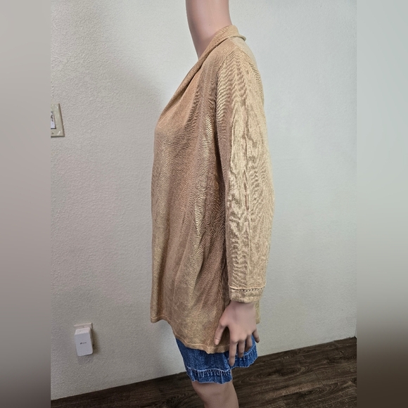 J. Jill Cardigan Sweater Womens Med Open Front Long Sleeve Linen/ Rayon - Picture 2 of 12